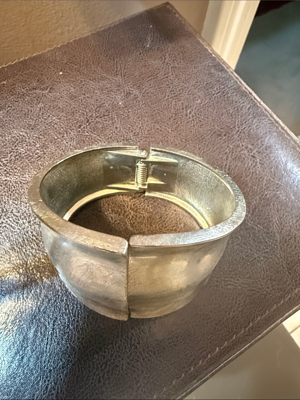 Metallic Hinged Silver Bracelet - Unbranded